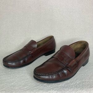 Vintage Italian Leather Penny Loafers-Brown-Men’s 9.5-Business Casual-Office-VTG